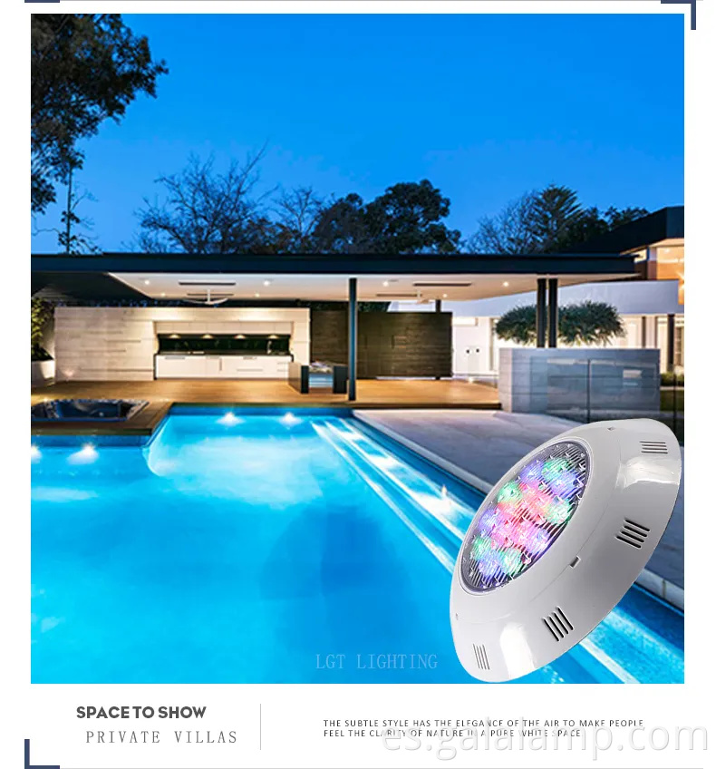 Luces de pared de la piscina LED, luces de pared submarina, luces de fuentes de arco iris impermeables